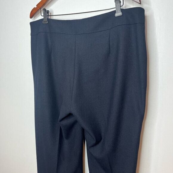 Iris Setlakwe Women's 14 Navy High Rise Flat Front Wide Leg Lined Dress Pant - Picture 4 of 12